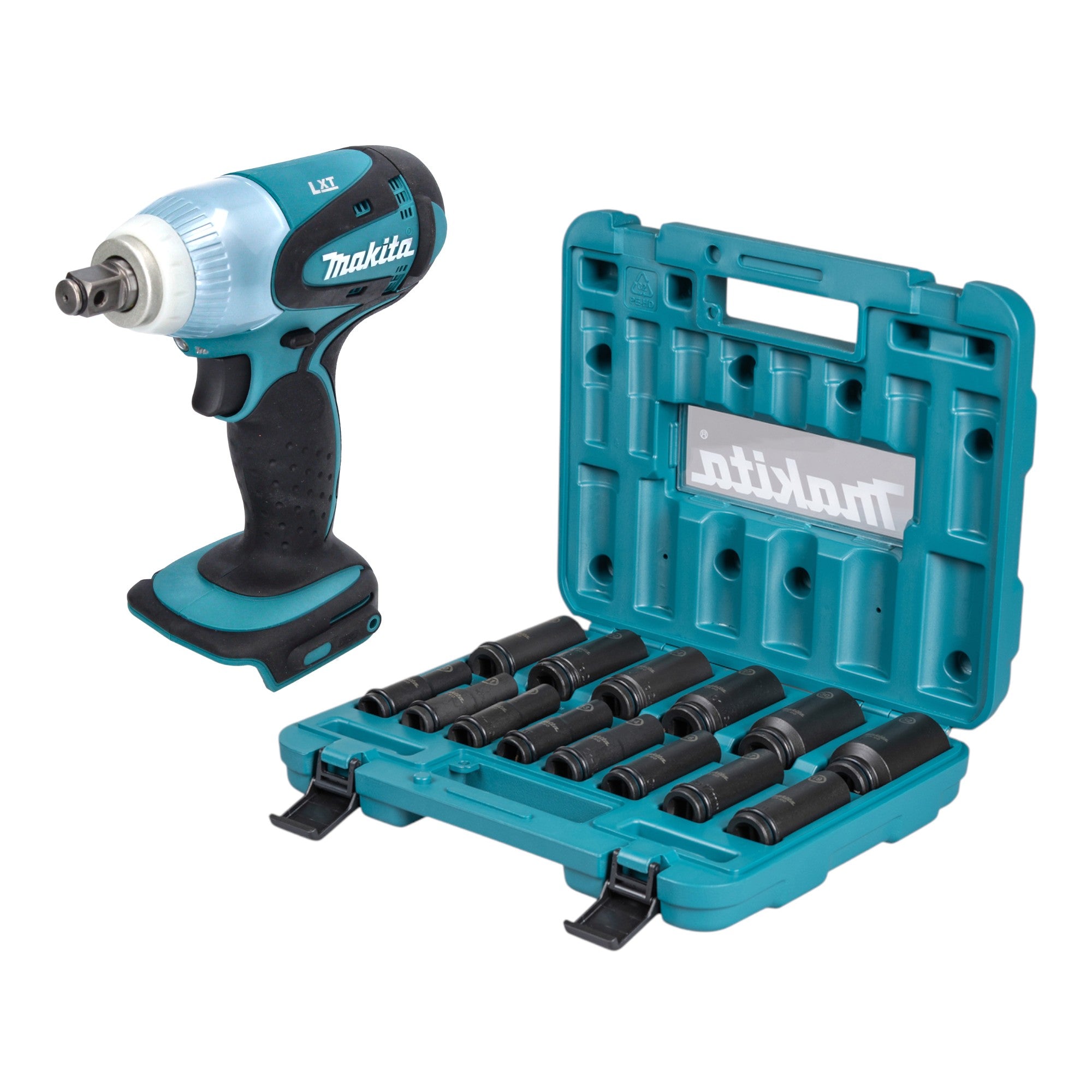 Makita DTW 251 Z Akku Schlagschrauber 18 V 230 Nm 1 2 Steckschluessel Set 14 tlg ohne Akku ohne Ladegeraet 0 - toolbrothers