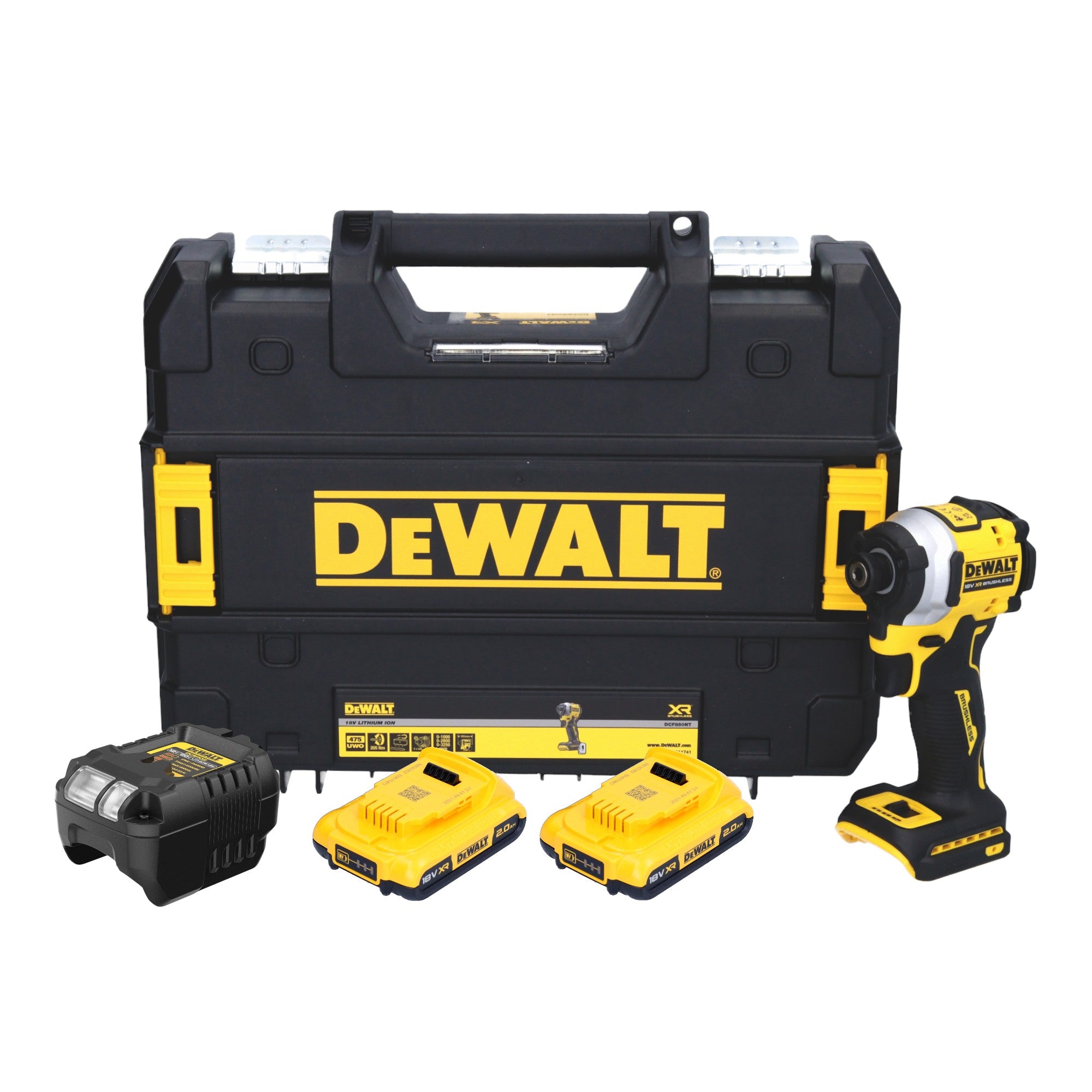 DeWalt DCF 850 D2T Akku Schlagschrauber 18 V 205 Nm 1 4 Brushless 2x Akku 2 0 Ah Ladegeraet TSTAK 0 - toolbrothers