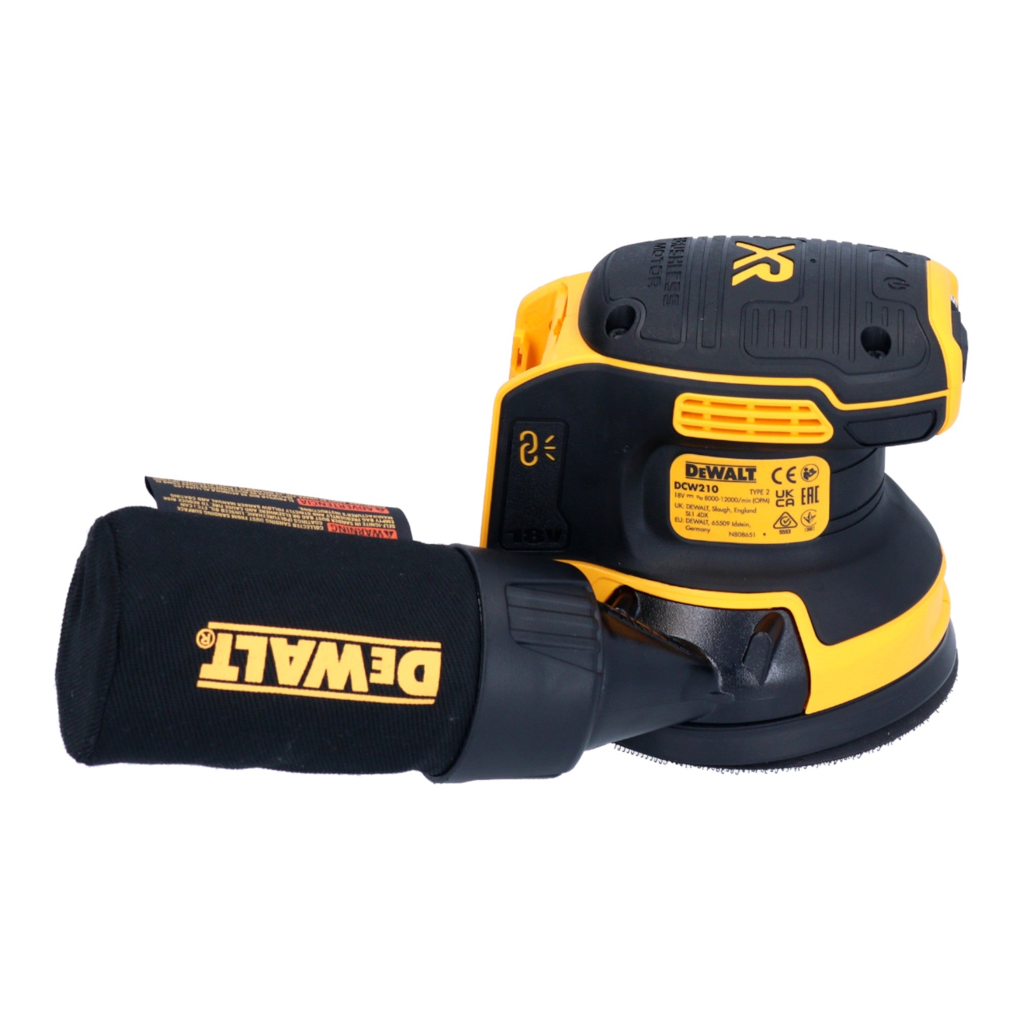 DeWalt DCW 210 D1 Akku Exzenterschleifer 18 V 125 mm Brushless 1x Akku 2 0 Ah Ladegeraet 4 - toolbrothers