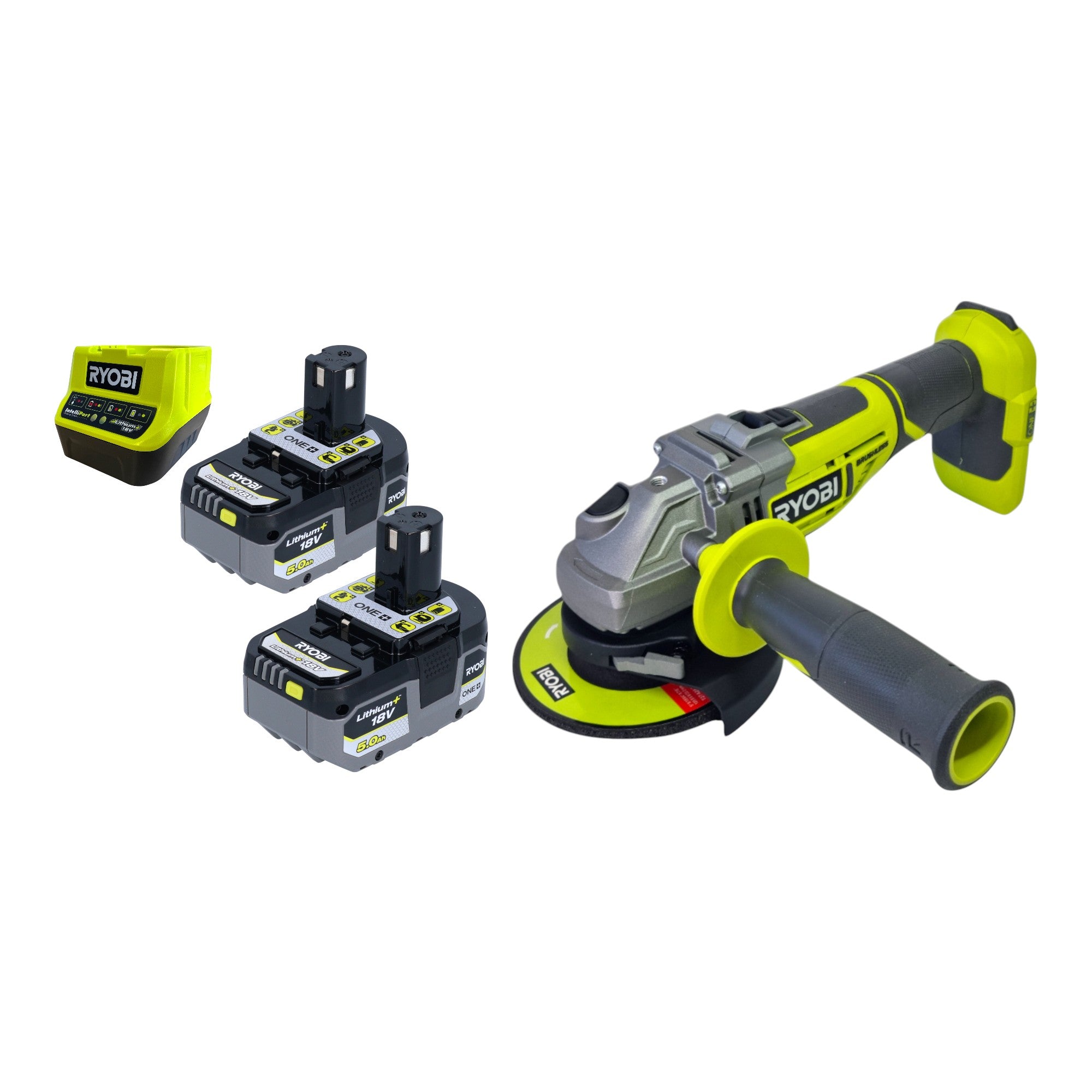 RYOBI R18AG7 0 Akku Winkelschleifer 18 V 125 mm Brushless 2x Akku 5 0 Ah Ladegeraet 0 - toolbrothers