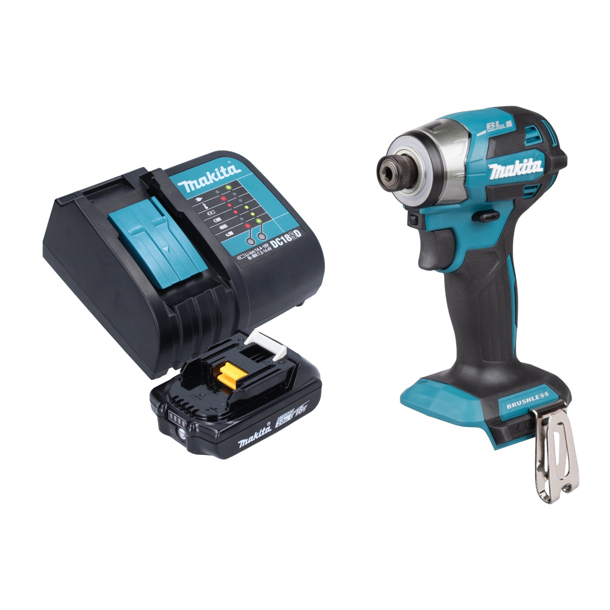 Makita DTD 173 SA1 Akku Schlagschrauber 18 V 180 Nm 1 4 Brushless 1x Akku 2 0 Ah Ladegeraet 0 - toolbrothers