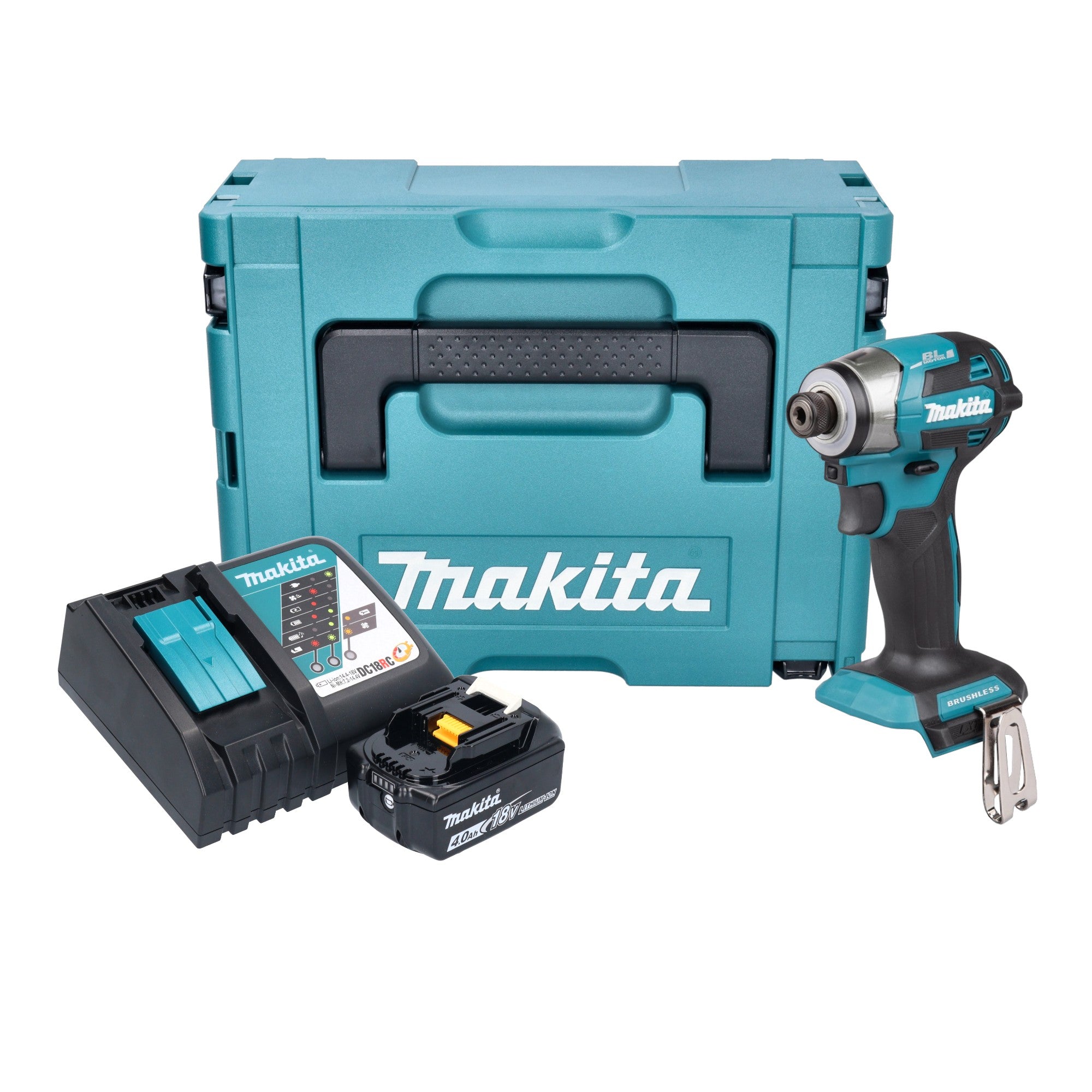 Makita DTD 173 RM1J Akku Schlagschrauber 18 V 180 Nm 1 4 Brushless 1x Akku 4 0 Ah Ladegeraet Makpac 0 - toolbrothers