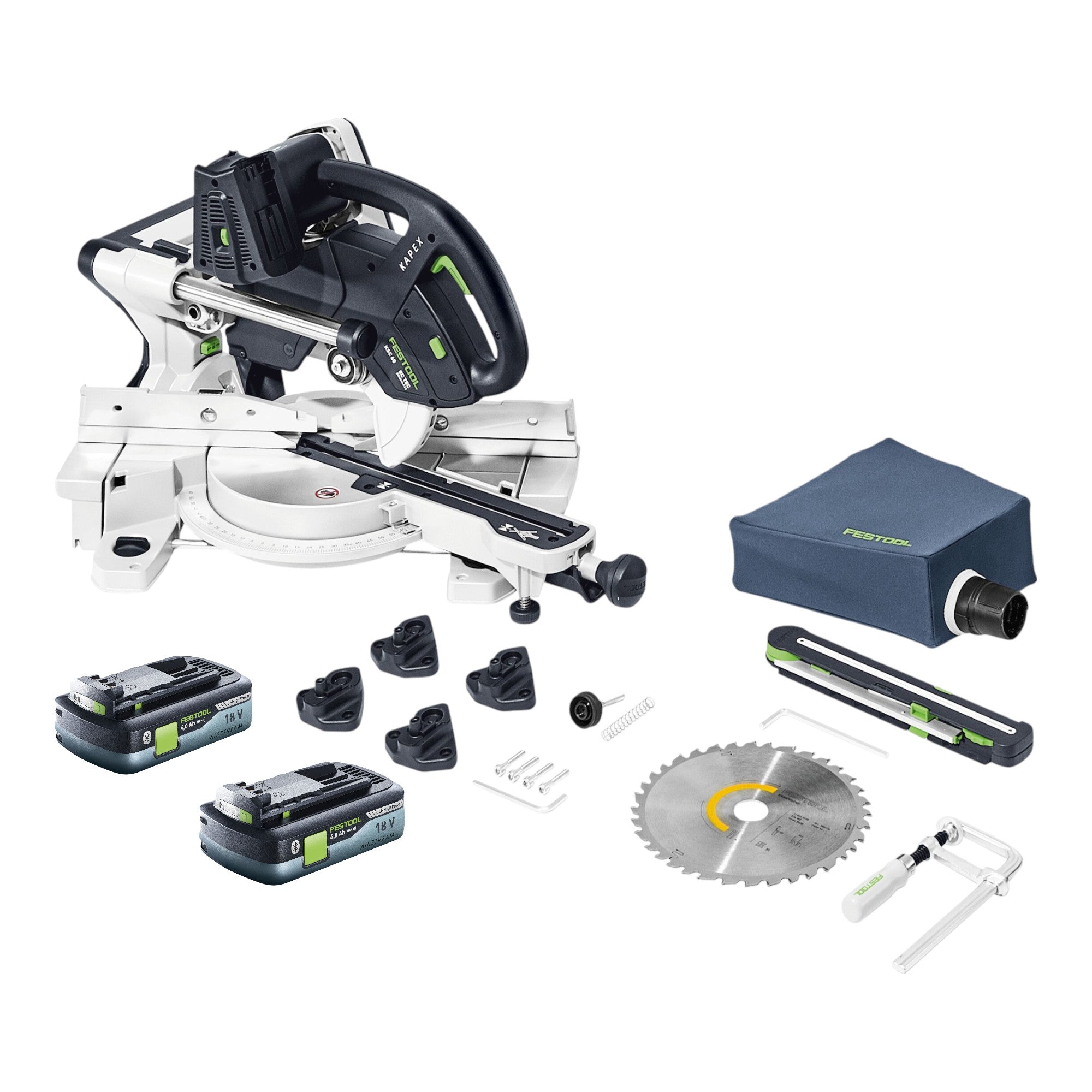 Festool KAPEX KSC 60 EB Basic Akku Kapp Zugsaege 18 V 36 V 216 mm Brushless 2x Akku 4 0 Ah ohne Ladegeraet 0 - toolbrothers