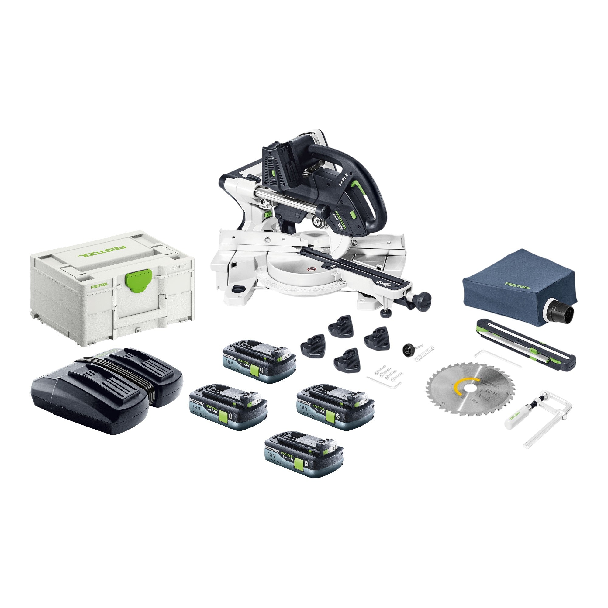 Festool KAPEX KSC 60 EB Basic Akku Kapp Zugsaege 18 V 36 V 216 mm Brushless 4x Akku 4 0 Ah Ladegeraet Systainer 0 - toolbrothers