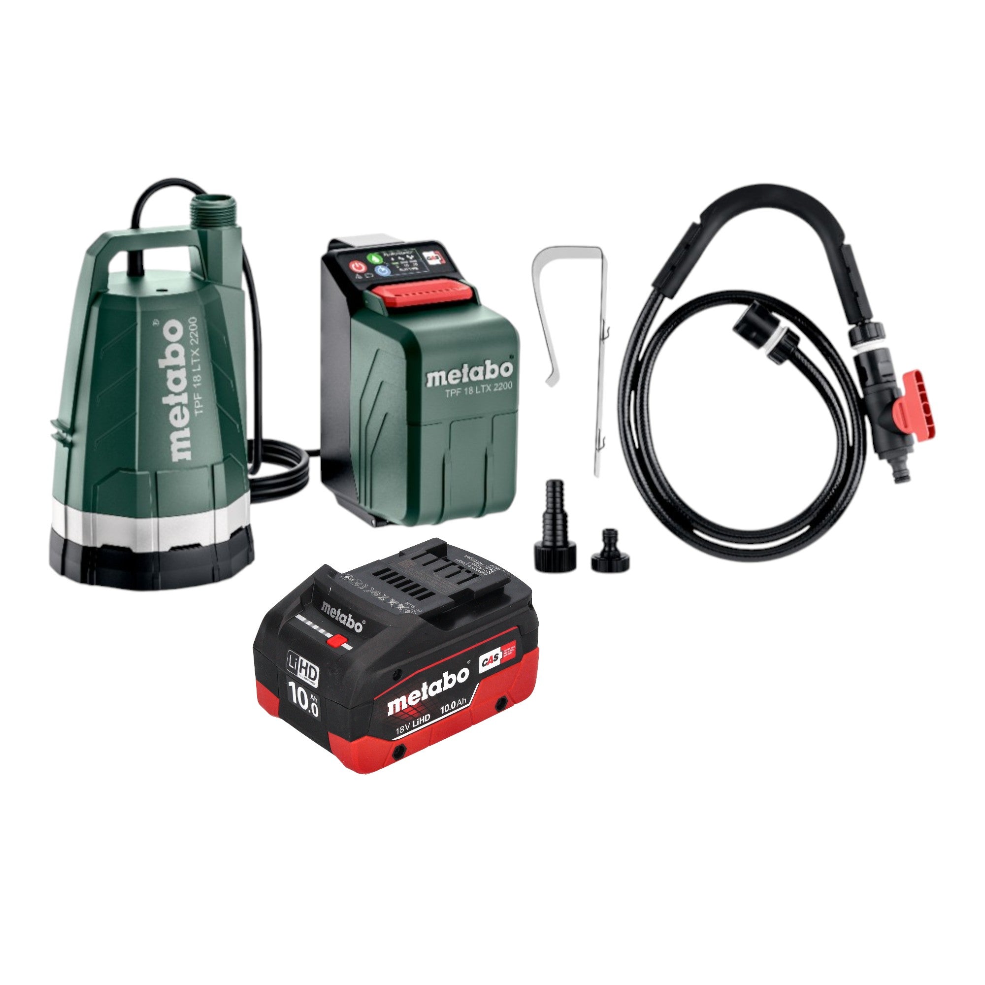 Metabo TPF 18 LTX 2200 Akku Tauch und Regenfasspumpe 18 V 2200 l h 1x LiHD Akku 10 0 Ah ohne Ladegeraet 0 - toolbrothers