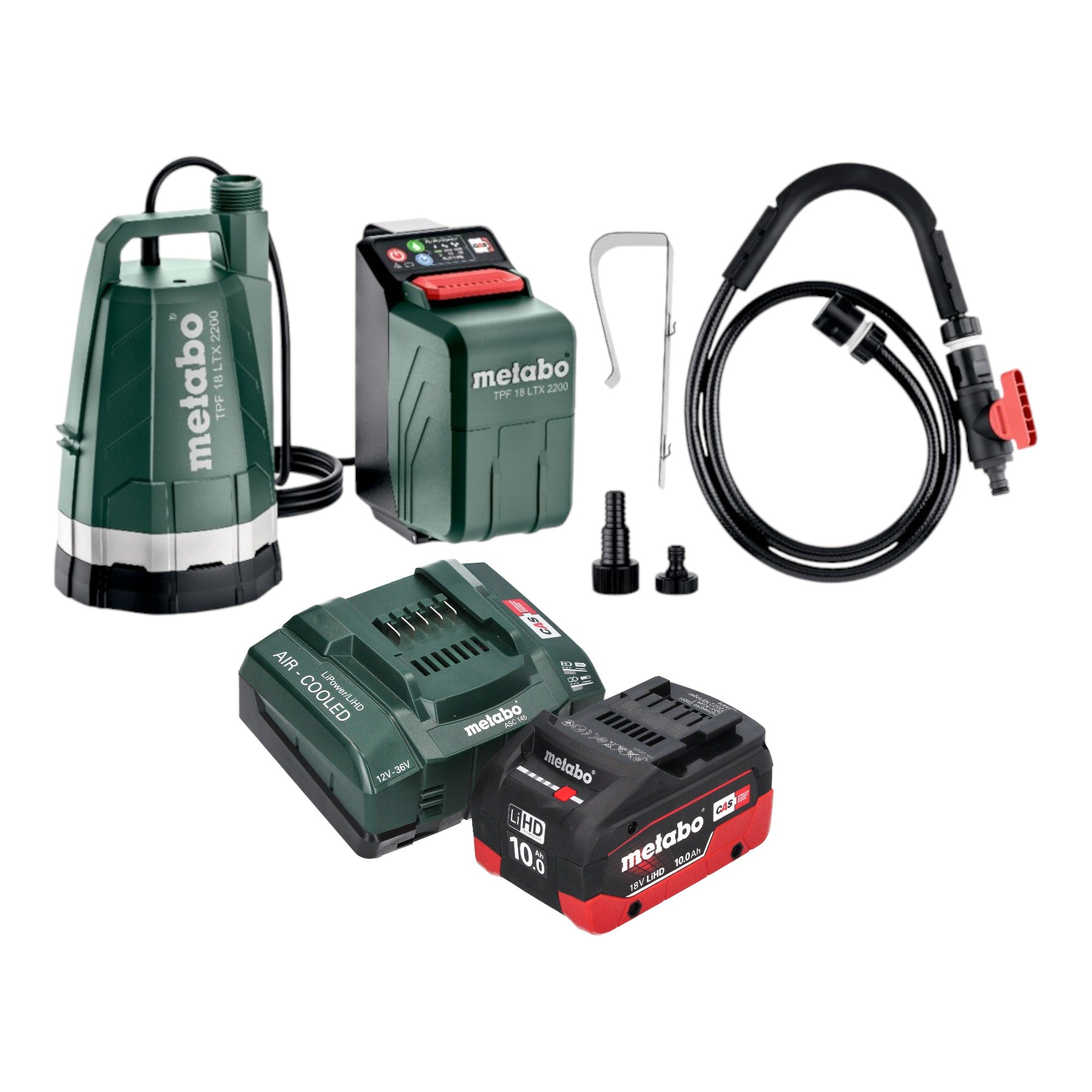 Metabo TPF 18 LTX 2200 Akku Tauch und Regenfasspumpe 18 V 2200 l h 1x LiHD Akku 10 0 Ah Ladegeraet 0 - toolbrothers