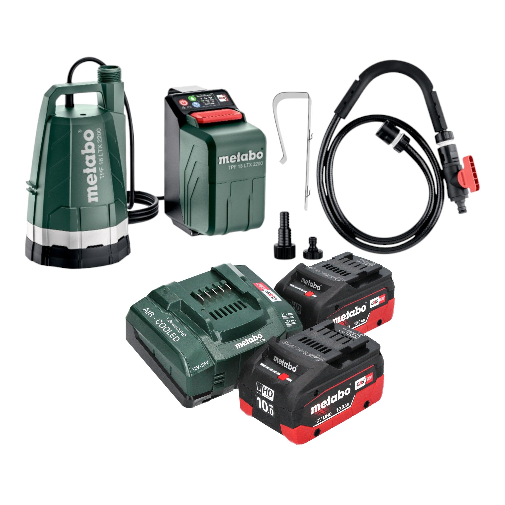 Metabo TPF 18 LTX 2200 Akku Tauch und Regenfasspumpe 18 V 2200 l h 2x LiHD Akku 10 0 Ah Ladegeraet 0 - toolbrothers