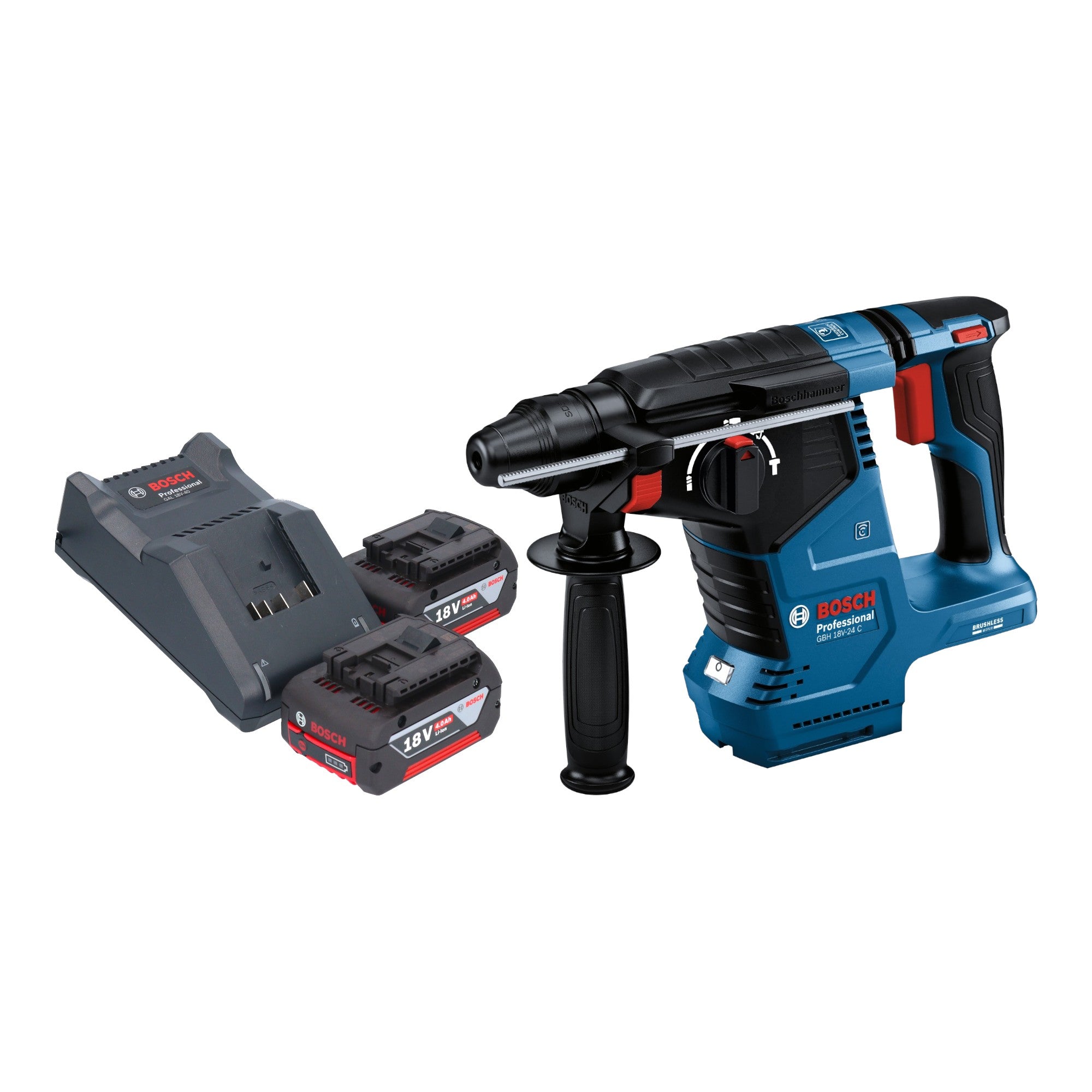 Bosch GBH 18V 24 C Professional Akku Bohrhammer 18 V 2 4 J Brushless SDS plus 2x Akku 4 0 Ah Ladegeraet 0 - toolbrothers