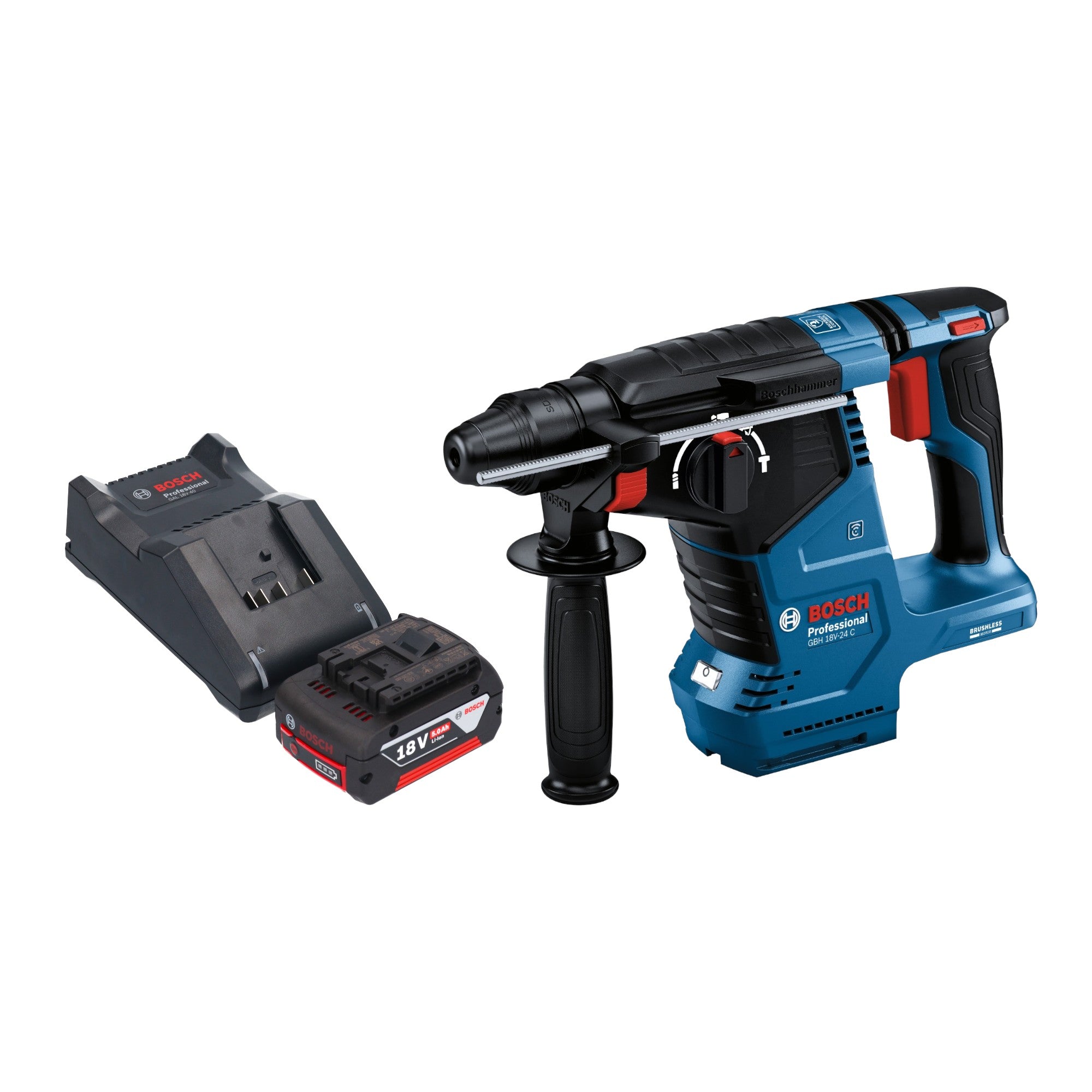 Bosch GBH 18V 24 C Professional Akku Bohrhammer 18 V 2 4 J Brushless SDS plus 1x Akku 5 0 Ah Ladegeraet 0 - toolbrothers