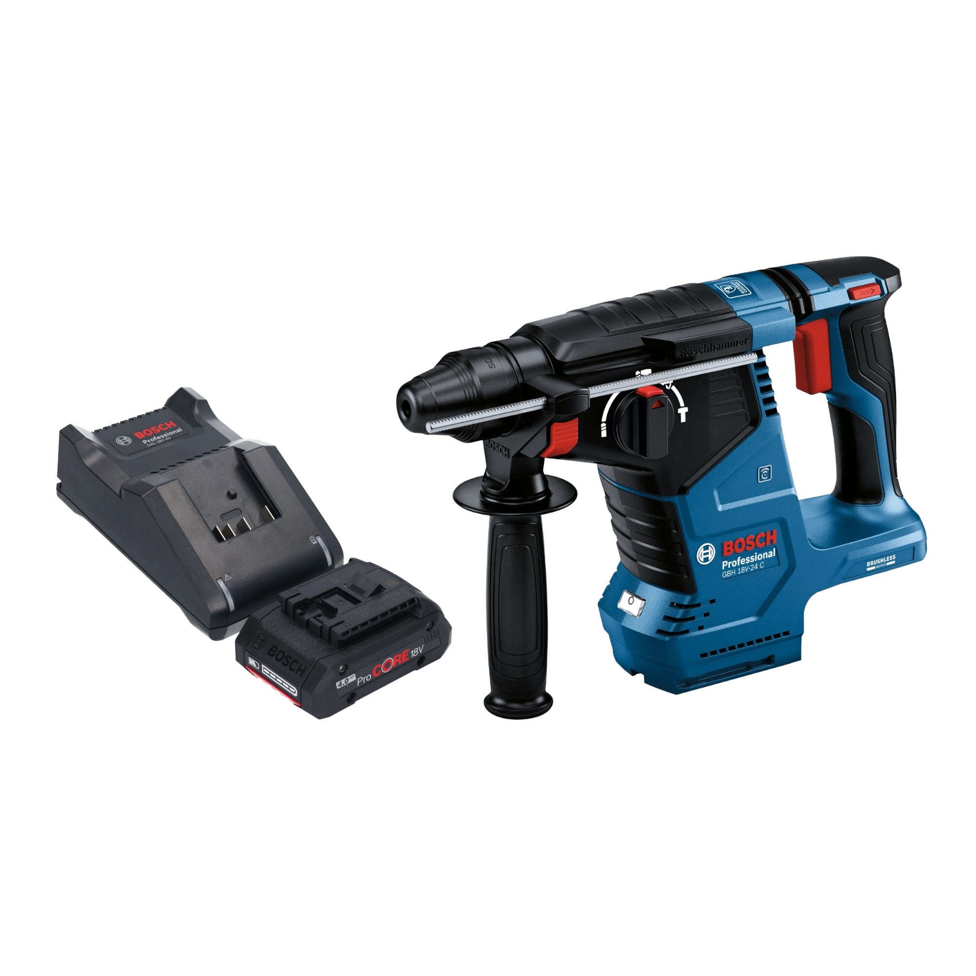 Bosch GBH 18V 24 C Professional Akku Bohrhammer 18 V 2 4 J Brushless SDS plus 1x ProCORE Akku 4 0 Ah Ladegeraet 0 - toolbrothers