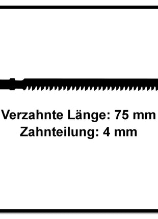 Festool S 75/4 FSG/20 WOOD Universal Lame de scie sauteuse 20 Pièces. ( 204317 ) dents de sertissage rectifiées, acier HCS