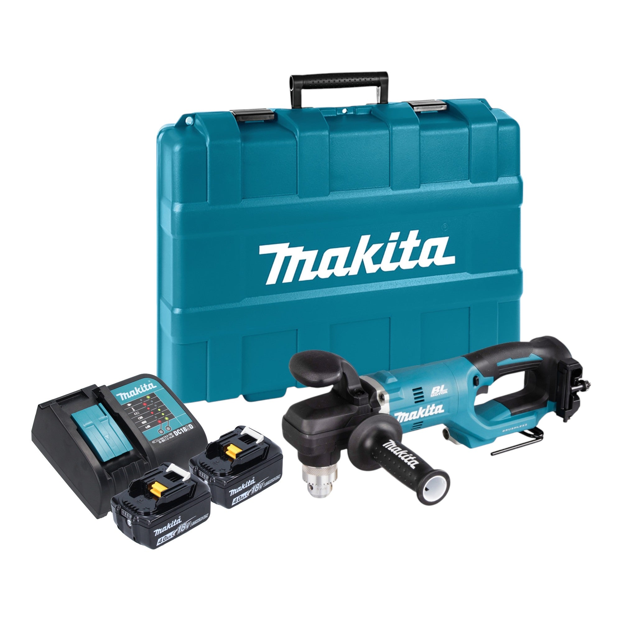 Makita DDA 450 SMK Akku Winkelbohrmaschine 18 V 70 Nm Brushless 2x Akku 4 0 Ah Ladegeraet Koffer 0 - toolbrothers