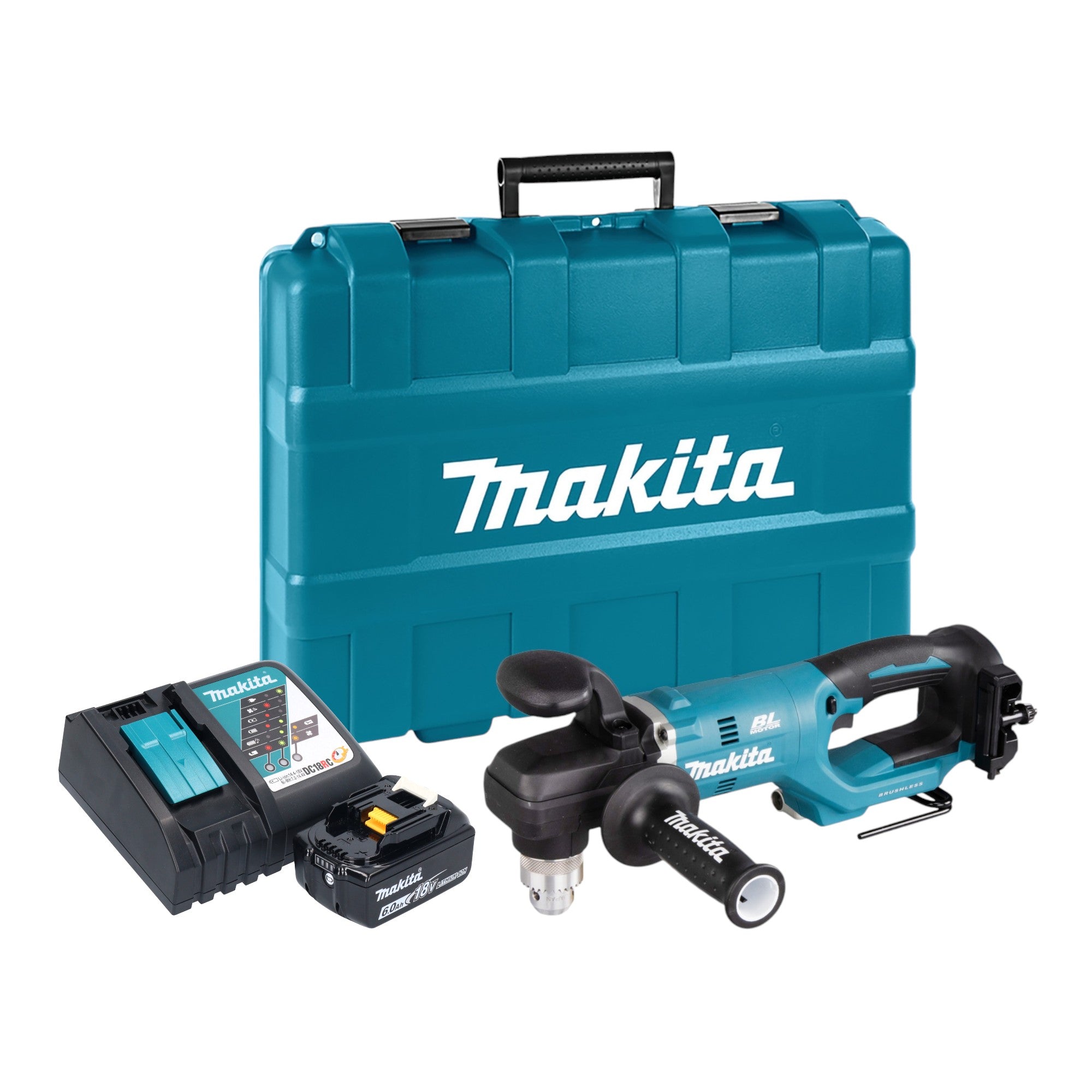 Makita DDA 450 RG1K Akku Winkelbohrmaschine 18 V 70 Nm Brushless 1x Akku 6 0 Ah Ladegeraet Koffer 0 - toolbrothers
