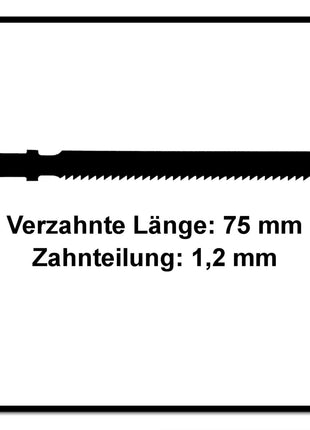 Festool HS 75/1,2 BI/20 Metal Steel / Stainless Steel Stichsägeblatt 75 mm 20 Stk. ( 204271 ) gewellte Grundform aus  BI-Metall - Toolbrothers