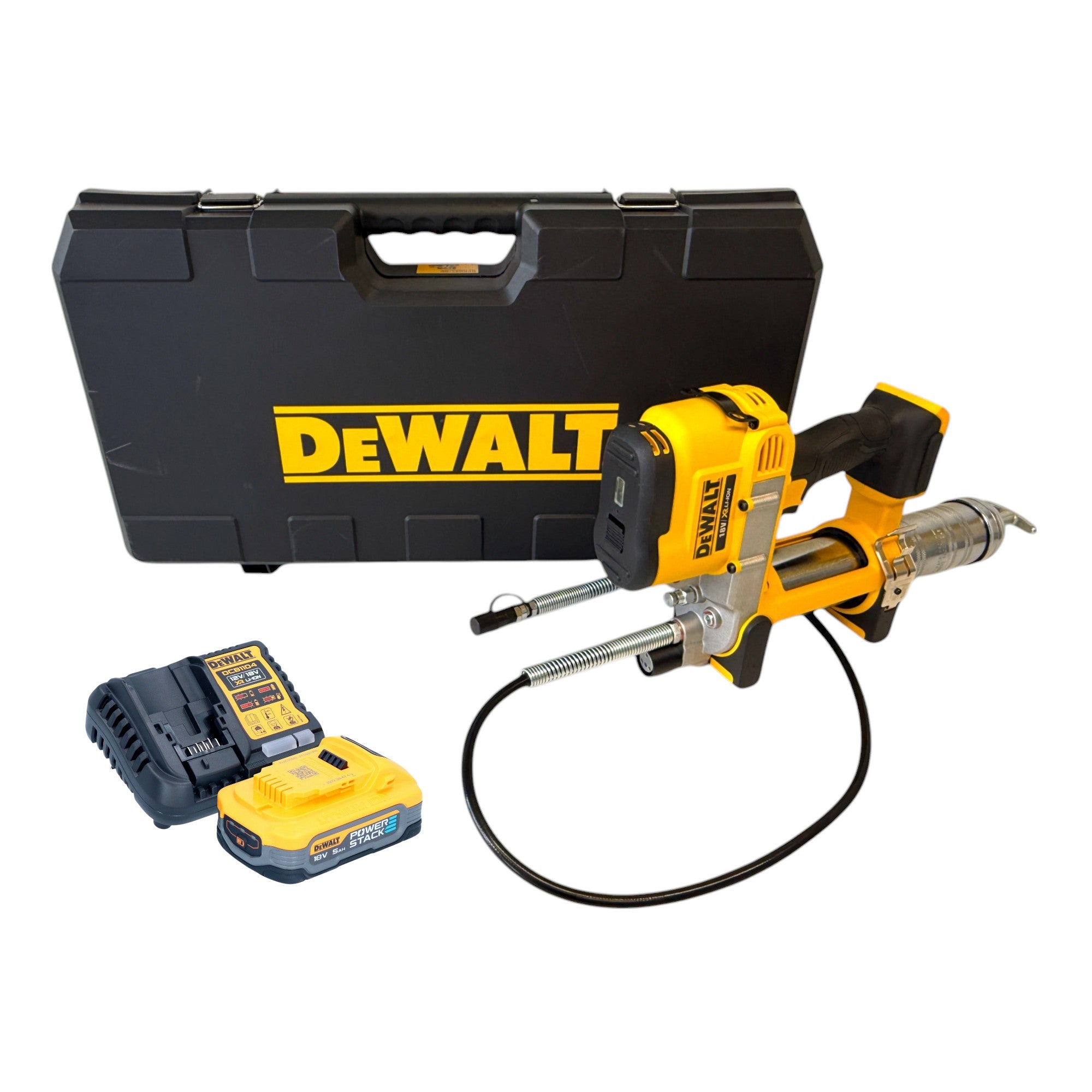 DeWalt DCGG 571 H1K Akku Fettpresse 18 V 1x Powerstack Akku 5 0 Ah Ladegeraet 0 - toolbrothers