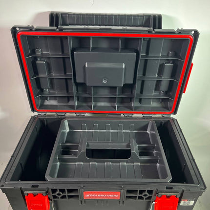 Qbrick System PRIME Cart Trolley stapelbar 590 x 425 x 660 mm 37 l IP66 100 kg belastbar mit Doppelteleskopstiel aus Aluminium Leicht Gebraucht 2 - toolbrothers