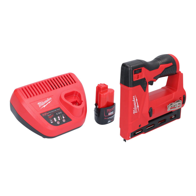Milwaukee M12 BST 301 Akku Tacker 12 V 6 14 mm 1x Akku 3 0 Ah Ladegeraet 0 - toolbrothers