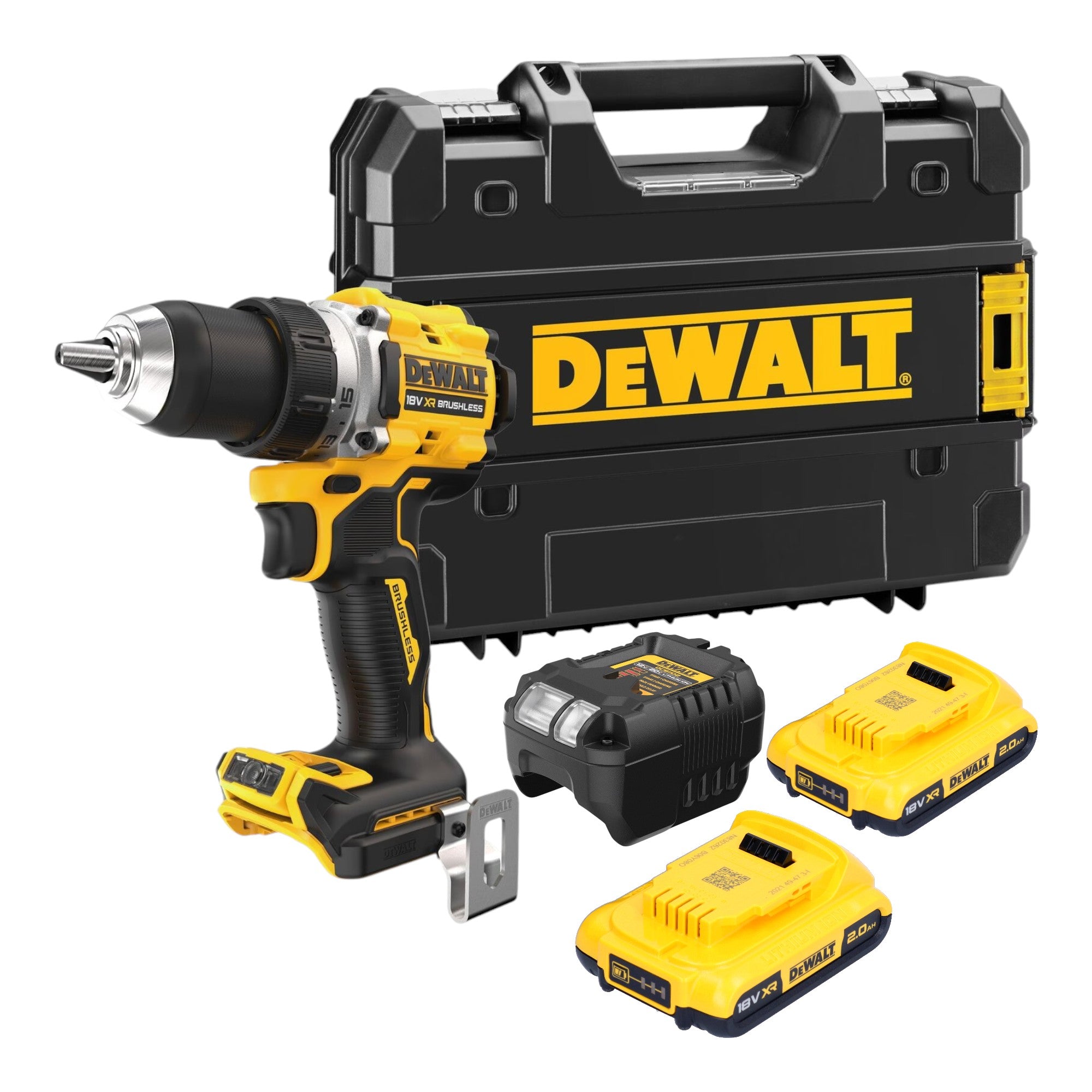 DeWalt DCD 800 D2T Akku Bohrschrauber 18 V 90 Nm Brushless 2x Akku 2 0 Ah Ladegeraet TSTAK 0 - toolbrothers