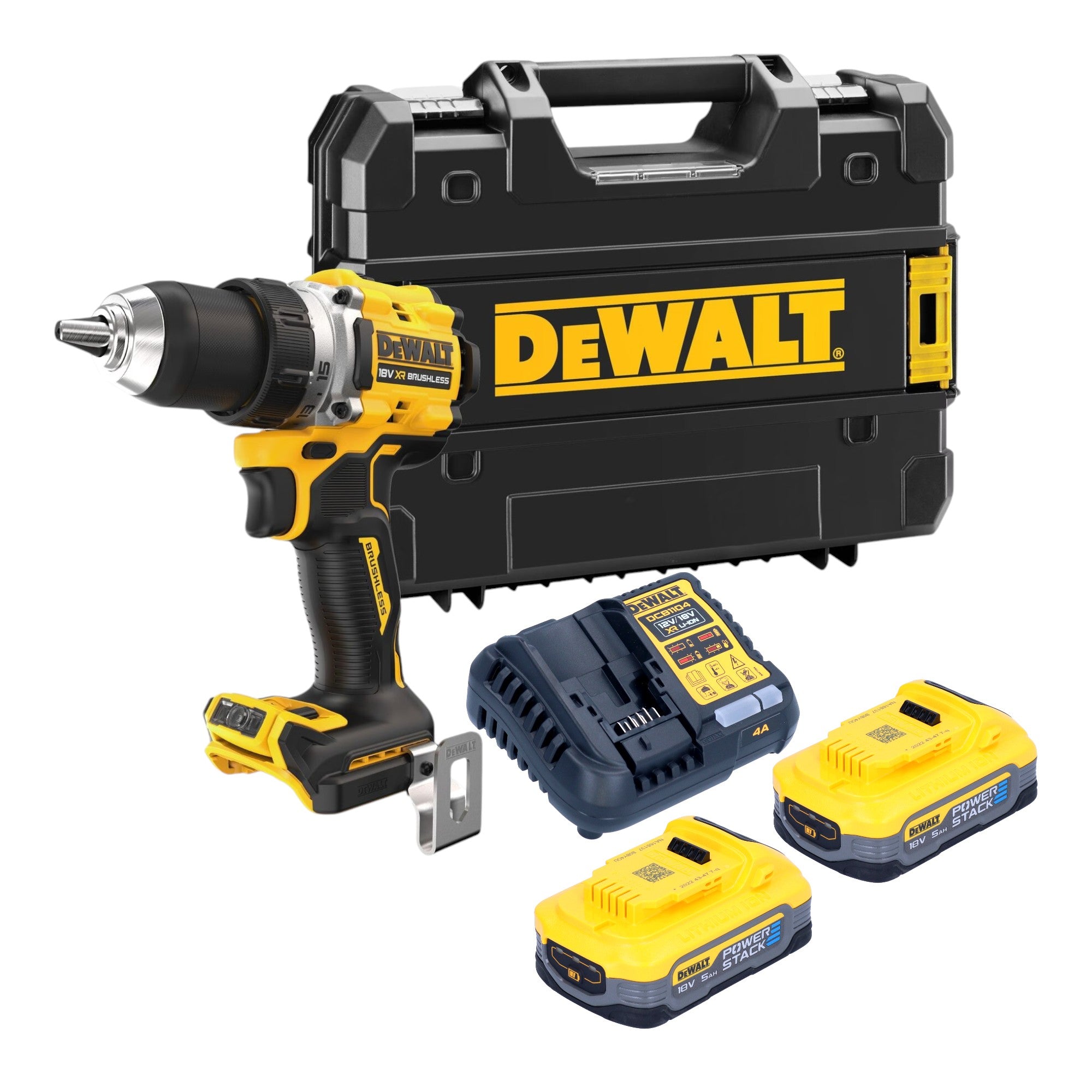 DeWalt DCD 800 H2T Akku Bohrschrauber 18 V 90 Nm Brushless 2x Powerstack Akku 5 0 Ah Ladegeraet TSTAK 0 - toolbrothers