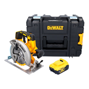Scie circulaire sans fil DeWalt DCS 570 NT 18 V 184 mm sans balais + 1 batterie 5,0 Ah + TSTAK - sans chargeur
