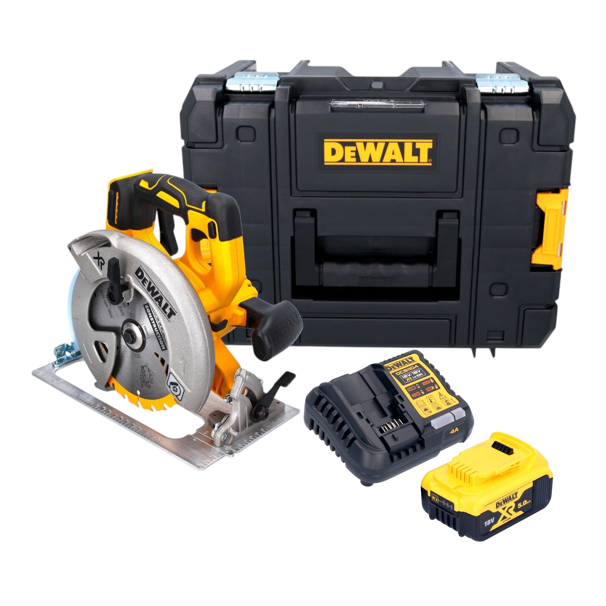 DeWalt DCS 570 P1T Akku Handkreissaege 18 V 184 mm Brushless 1x Akku 5 0 Ah Ladegeraet TSTAK 0 - toolbrothers