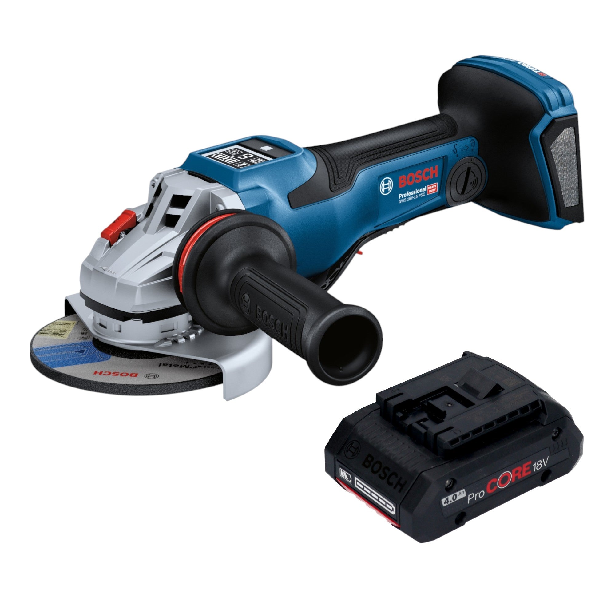 Bosch GWS 18V 15 PSC Professional Akku Winkelschleifer 18 V 125 mm BITURBO Brushless 1x ProCORE Akku 4 0 Ah ohne Ladegeraet 0 - toolbrothers
