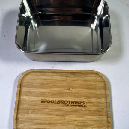 Toolbrothers Fan Edelstahl Brotdose mit Bambus Deckel 1200 ml Gebraucht 2 - toolbrothers