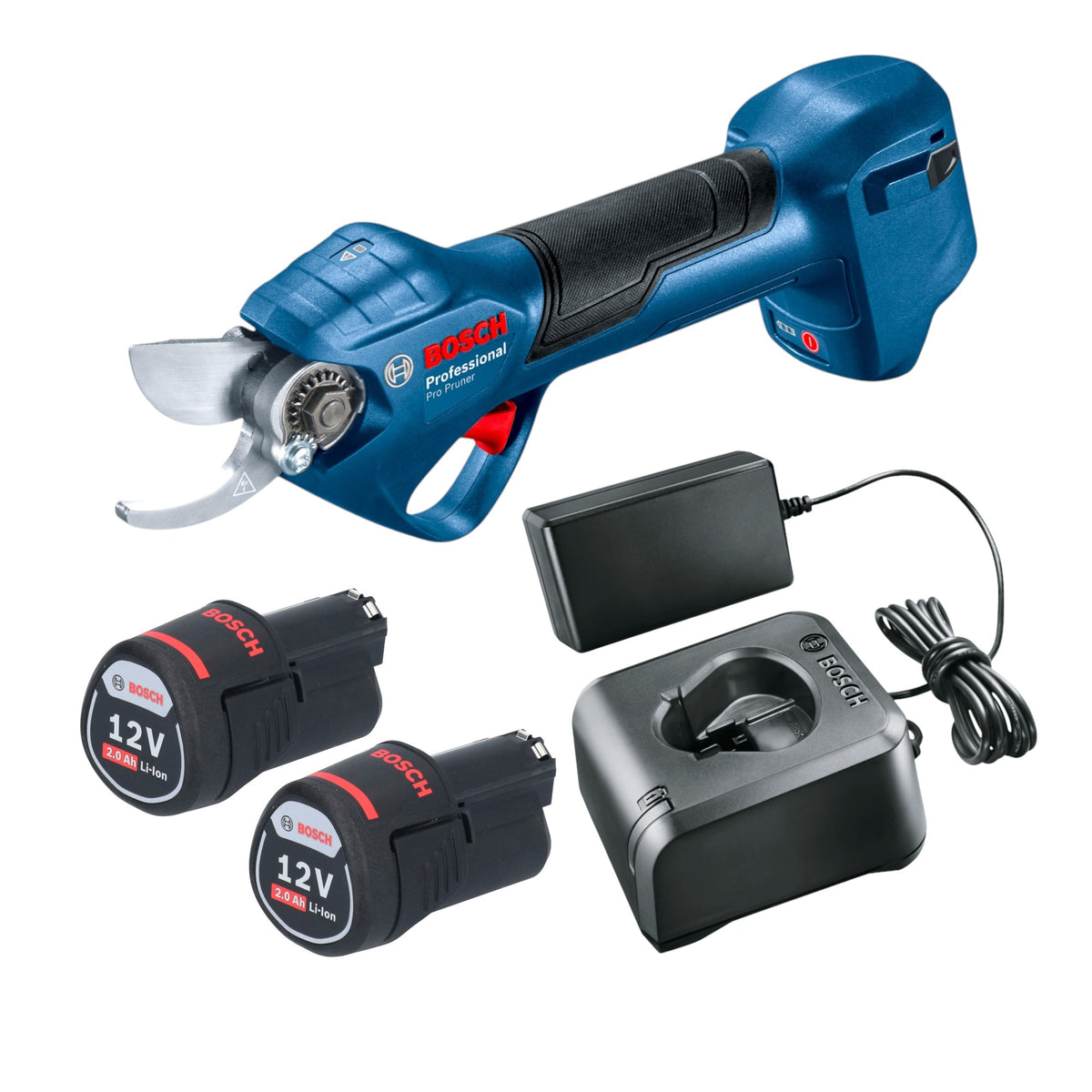 Bosch Pro Pruner Professional Elagueur sans fil 12 V + 2x batterie 2,0 Ah + chargeur