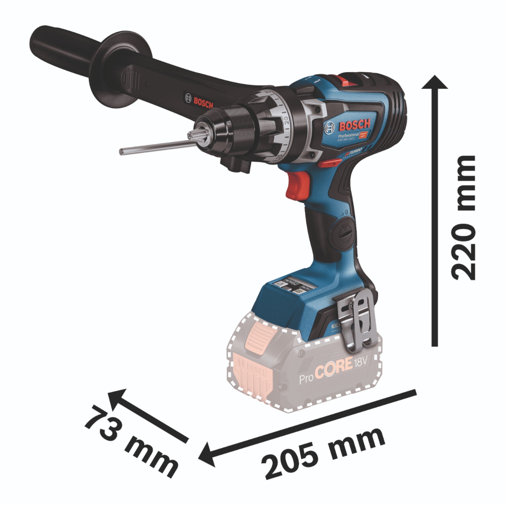 Bosch GSR 18V 150 C Professional Akku Bohrschrauber 18 V 150 Nm Brushless 2x ProCORE Akku 5 5 Ah Ladegeraet 4 - toolbrothers