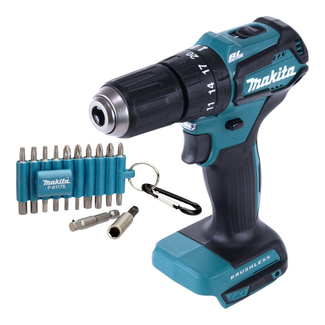 Makita DHP 483 Z Akku Schlagbohrschrauber 18 V 40 Nm Brushless 22 tlg Bit Set ohne Akku ohne Ladegeraet 0 - toolbrothers