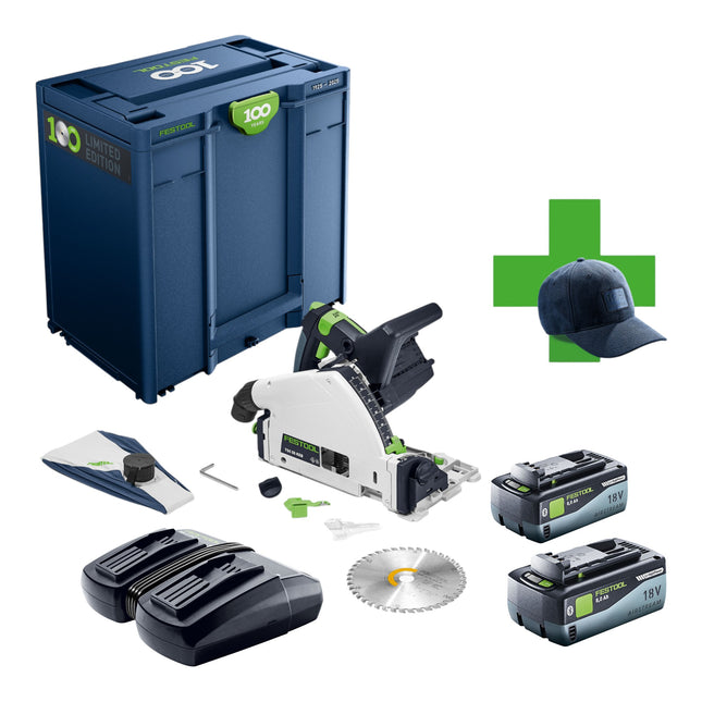Festool TSC 55 KEB Basic 100Y Limited Edition Akku Tauchsaege 18 36 V 2x 18 V 160 mm Brushless 2x Akku 8 0 Ah Ladegeraet Systainer 0 - toolbrothers