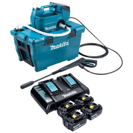 Makita DHW 080 PM4K Akku Hochdruckreiniger 36 V 2x 18 V 80 bar 380 l h Brushless 4x Akku 4 0 Ah Doppelladegeraet 0 - toolbrothers