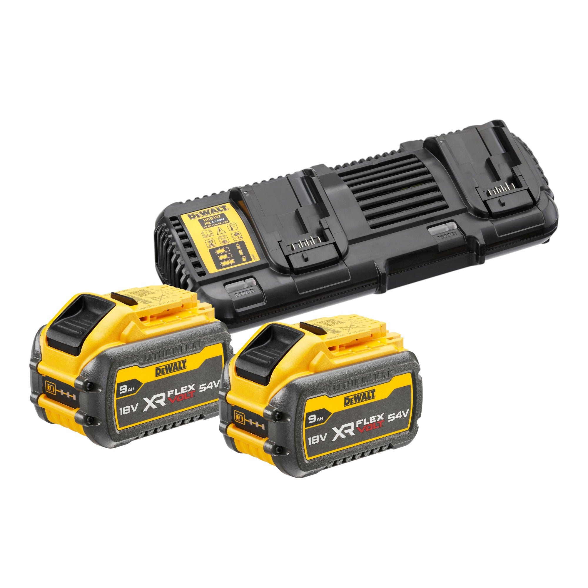DeWalt DCB 132 X2 Akku Starter Set 18 54 V 2x Akku 9 0 Ah DCB 132 Doppelladegeraet 0 - toolbrothers