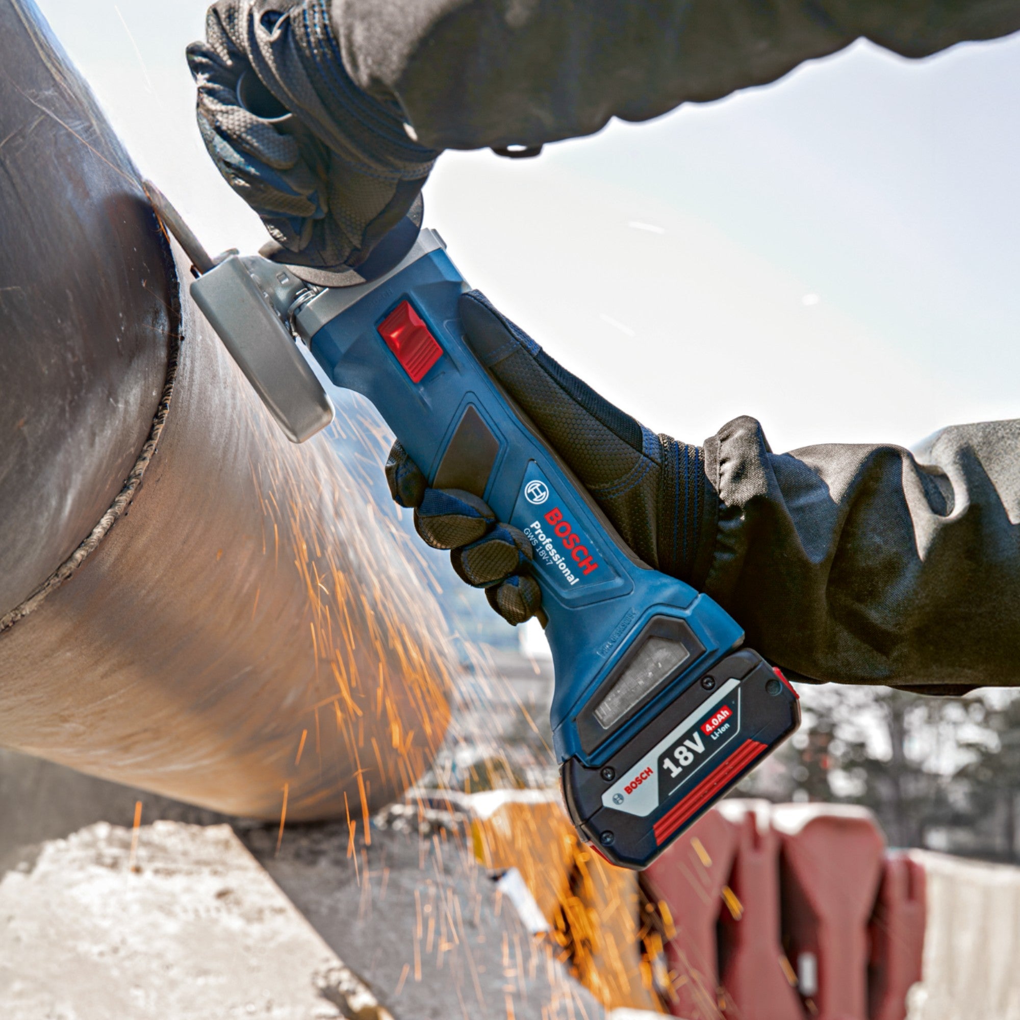 Bosch GWS 18V 7 Professional Akku Winkelschleifer 18 V 115 mm Brushless 1x Akku 4 0 Ah ohne Ladegeraet 3 - toolbrothers