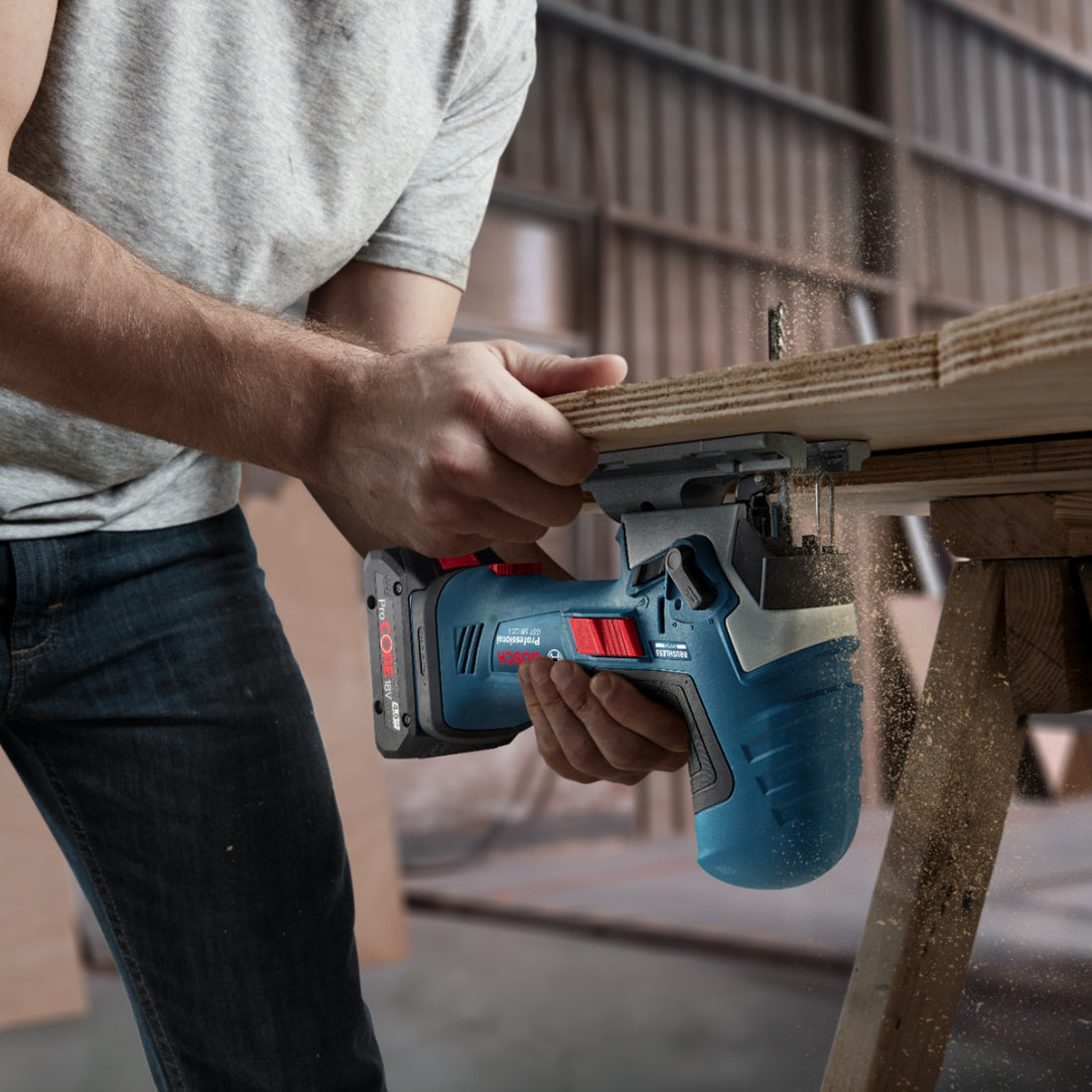 Bosch GST 18V-125 S Professional Scie sauteuse sans fil 18 V 125 mm Brushless ( 06015B2001 ) Solo - sans batterie, sans chargeur