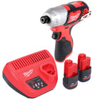 Milwaukee M12 BID 252 Akku Schlagschrauber 12 V 112 Nm 1 4 2x Akku 2 5 Ah Ladegeraet 0 - toolbrothers