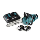 Makita DUC 355 PM2 Akku Kettensäge 36V ( 2x18V ) Brushless 35 cm + 2x 4,0 Ah Akku + Doppelladegerät - Toolbrothers