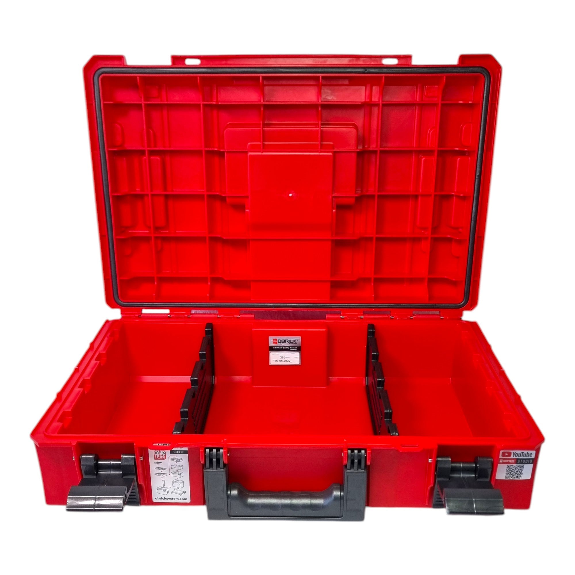 Qbrick System ONE 200 Vario RED ULTRA HD Custom Werkzeugkoffer modularer Organizer 585 x 385 x 190 mm 15 4 l stapelbar IP66 alte Version 3 - toolbrothers