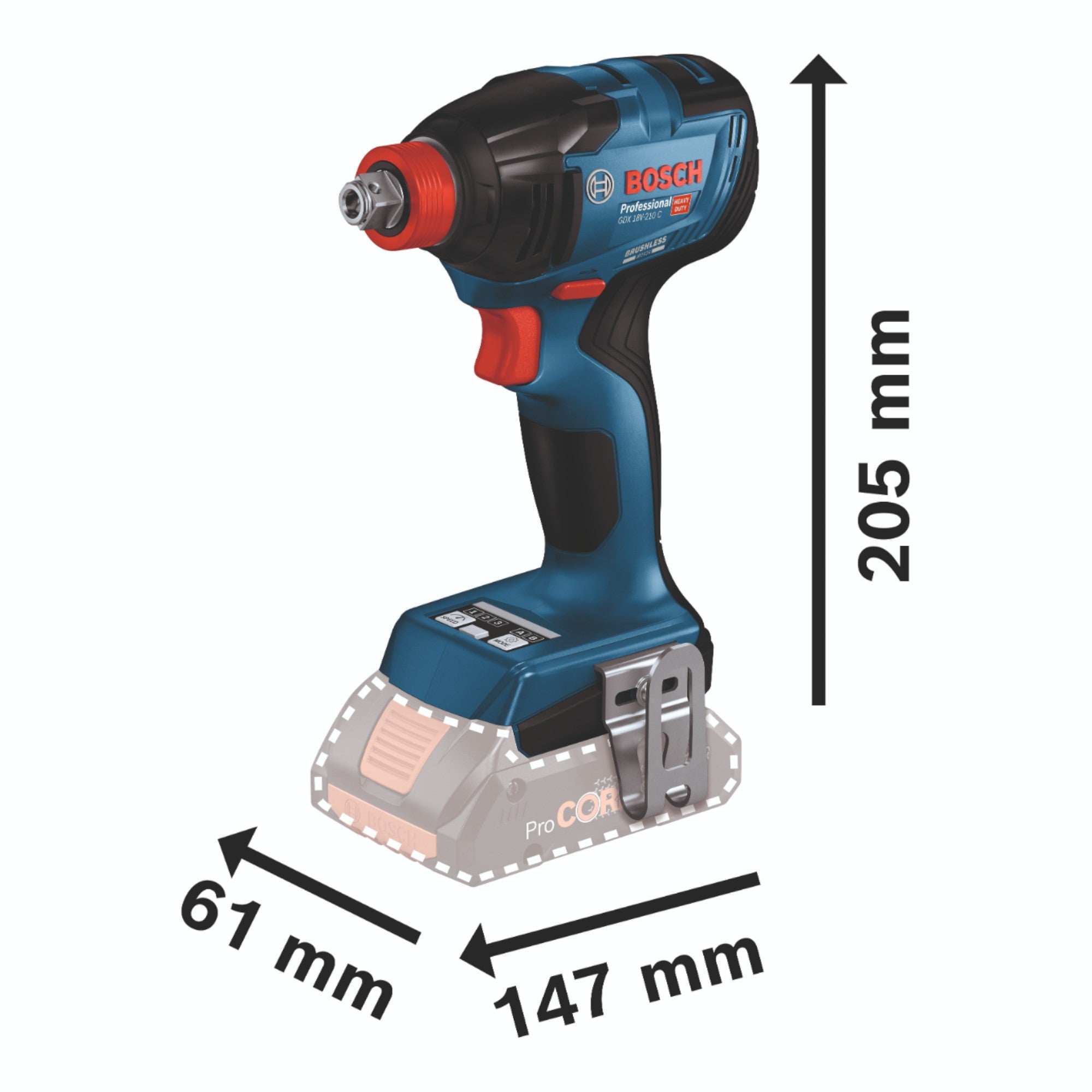 Bosch GDX 18V 210 C Professional Akku Drehschlagschrauber 18 V 210 Nm Brushless 1x Akku 4 0 Ah GCY 42 Bluetooth Modul ohne Ladegeraet 4 - toolbrothers