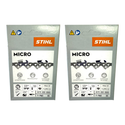 Stihl 2x 1 4 Picco Micro 3 PM3 Saegekette 30 cm 1 4 P 1 1 mm 65 TG 2 Stueck 2x 36700000065  0 - toolbrothers