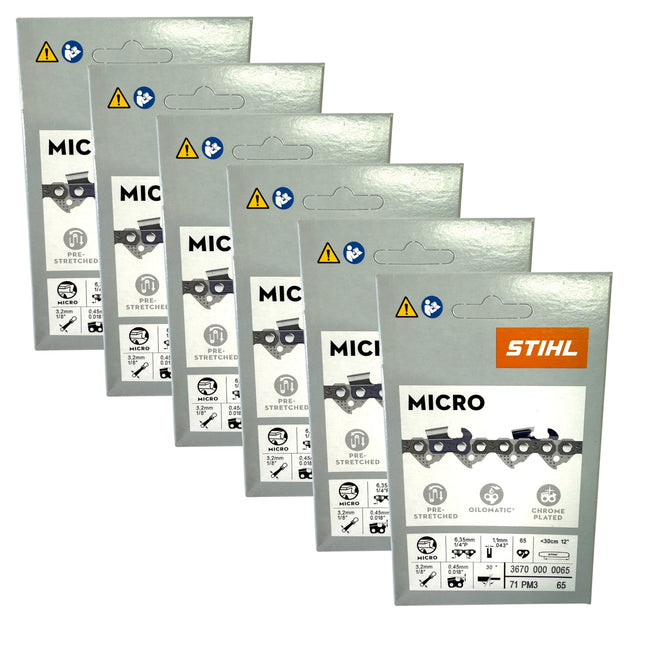 Stihl 6x 1 4 Picco Micro 3 PM3 Saegekette 30 cm 1 4 P 1 1 mm 65 TG 6 Stueck 6x 36700000065  0 - toolbrothers