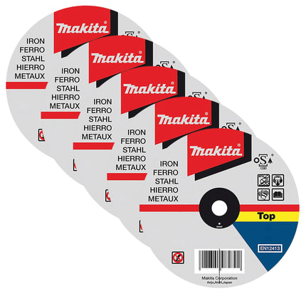 Makita Trennscheibe Stahl 125 x 22 23 x 1 mm 5x P 53023 A60R Koernung 5 Stueck fuer Winkelschleifer 1 - toolbrothers