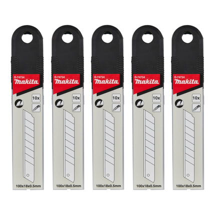 Makita 5x Abbrechklingen 50 Stk Ersatzklingen fuer Abbrechklingenmesser 5x D 74734  0 - toolbrothers