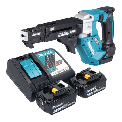 Makita DFR 552 RG Akku Magazinschrauber 18 V 25 55 mm Brushless 2x Akku 6 0 Ah Ladegeraet 0 - toolbrothers