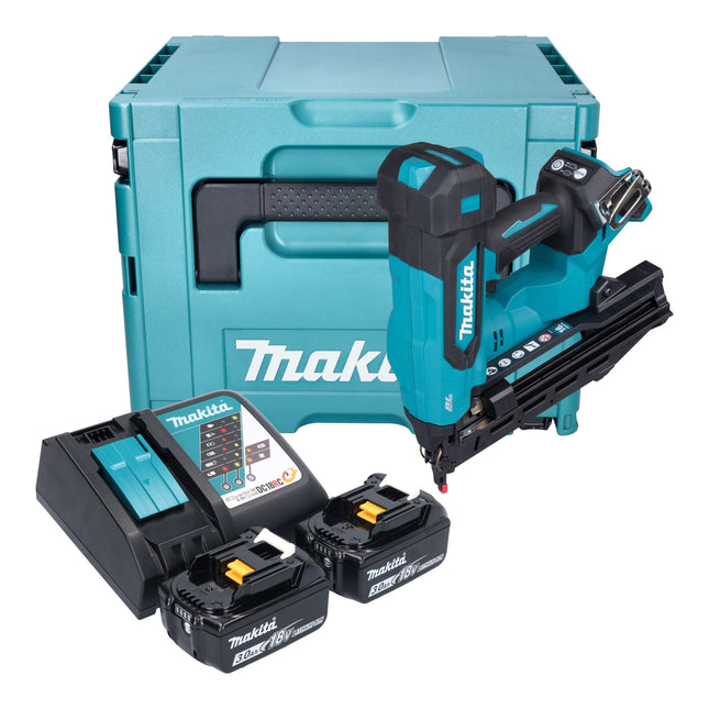 Makita DBN 610 RFJ Akku Stauchkopfnagler 18 V 32 64 mm Brushless 2x Akku 3 0 Ah Ladegeraet Makpac 0 - toolbrothers