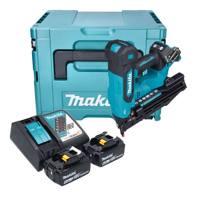 Makita DBN 610 RGJ Akku Stauchkopfnagler 18 V 32 64 mm Brushless 2x Akku 6 0 Ah Ladegeraet Makpac 0 - toolbrothers
