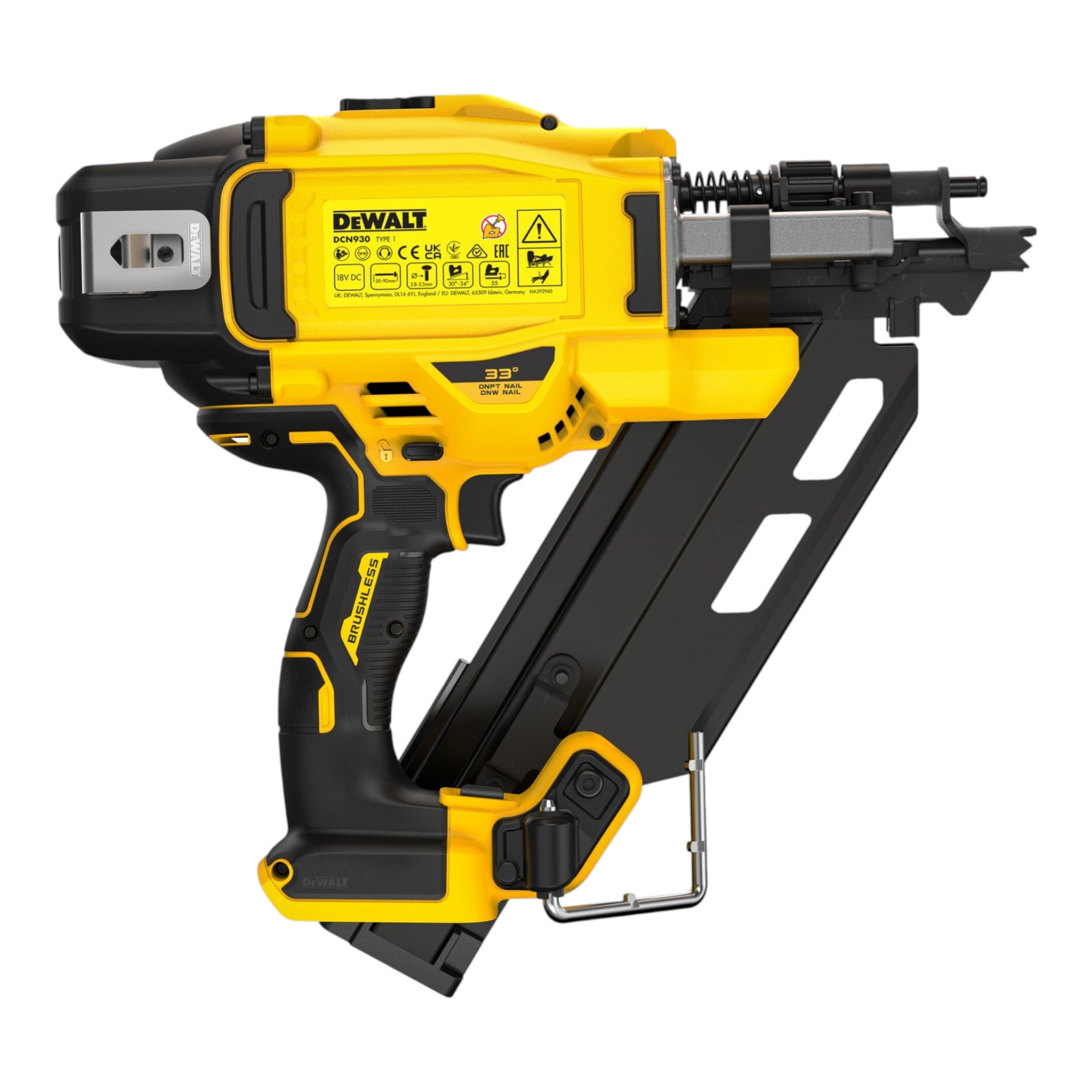 DeWalt DCN 930 N Akku Nagler 18 V 50 90 mm Brushless Solo ohne Akku ohne Ladegeraet 3 - toolbrothers