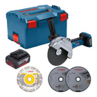 Bosch GWS 18V 180 P Professional Akku Winkelschleifer 18 V 180 mm Brushless 1x Akku 4 0 Ah L Boxx ohne Ladegeraet 0 - toolbrothers