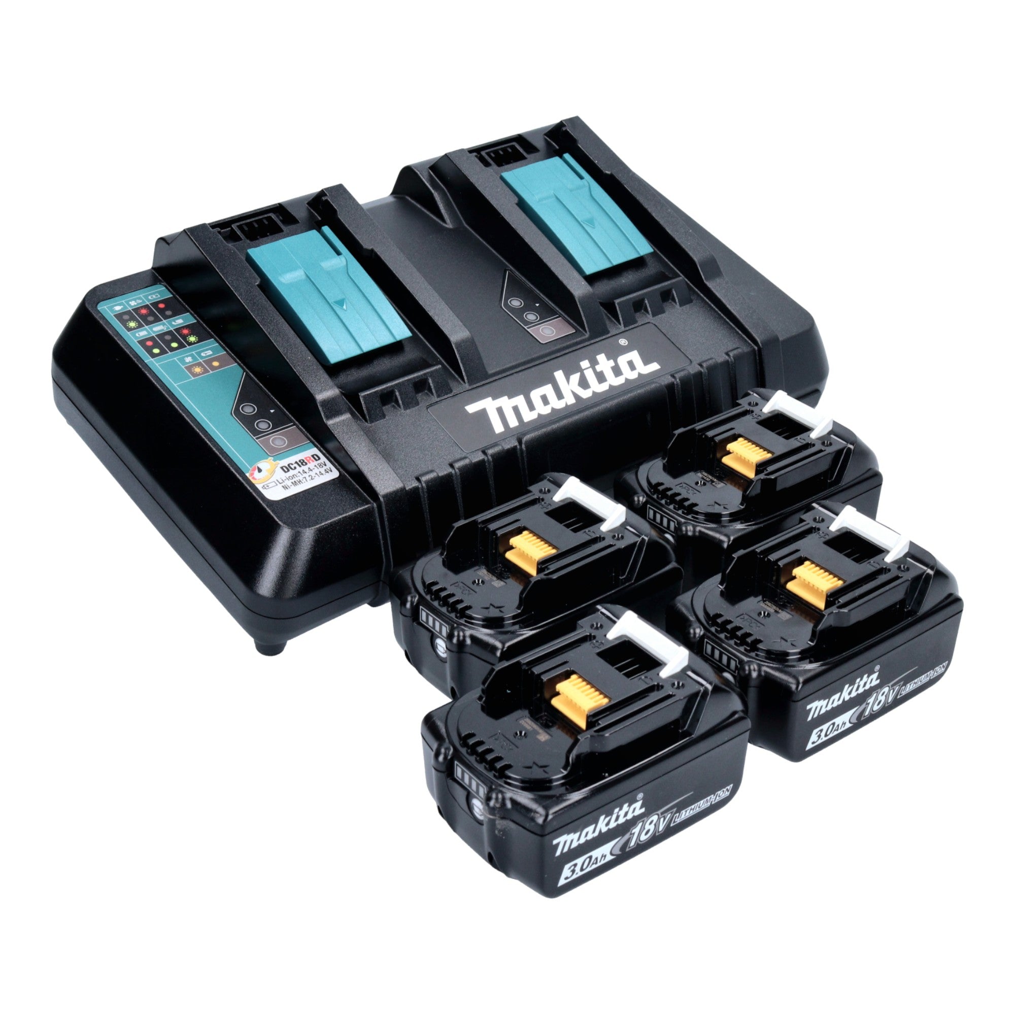 Makita DVC 560 PF4 Akku Staubsauger 36 V 2x 18 V 5 l Brushless 4x Akku 3 0 Ah Ladegeraet 2 - toolbrothers