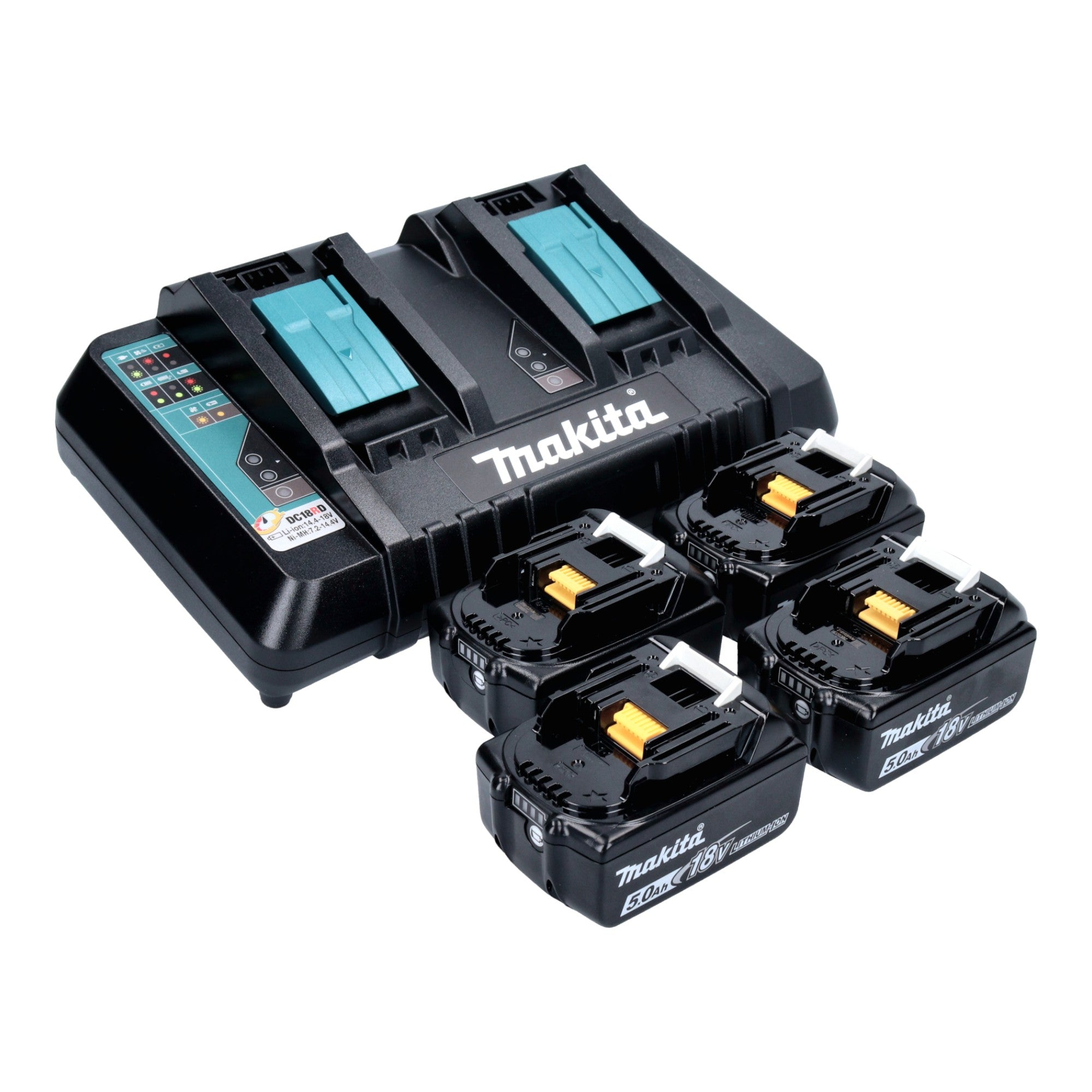 Makita DVC 560 PT4 Akku Staubsauger 36 V 2x 18 V 5 l Brushless 4x Akku 5 0 Ah Ladegeraet 2 - toolbrothers